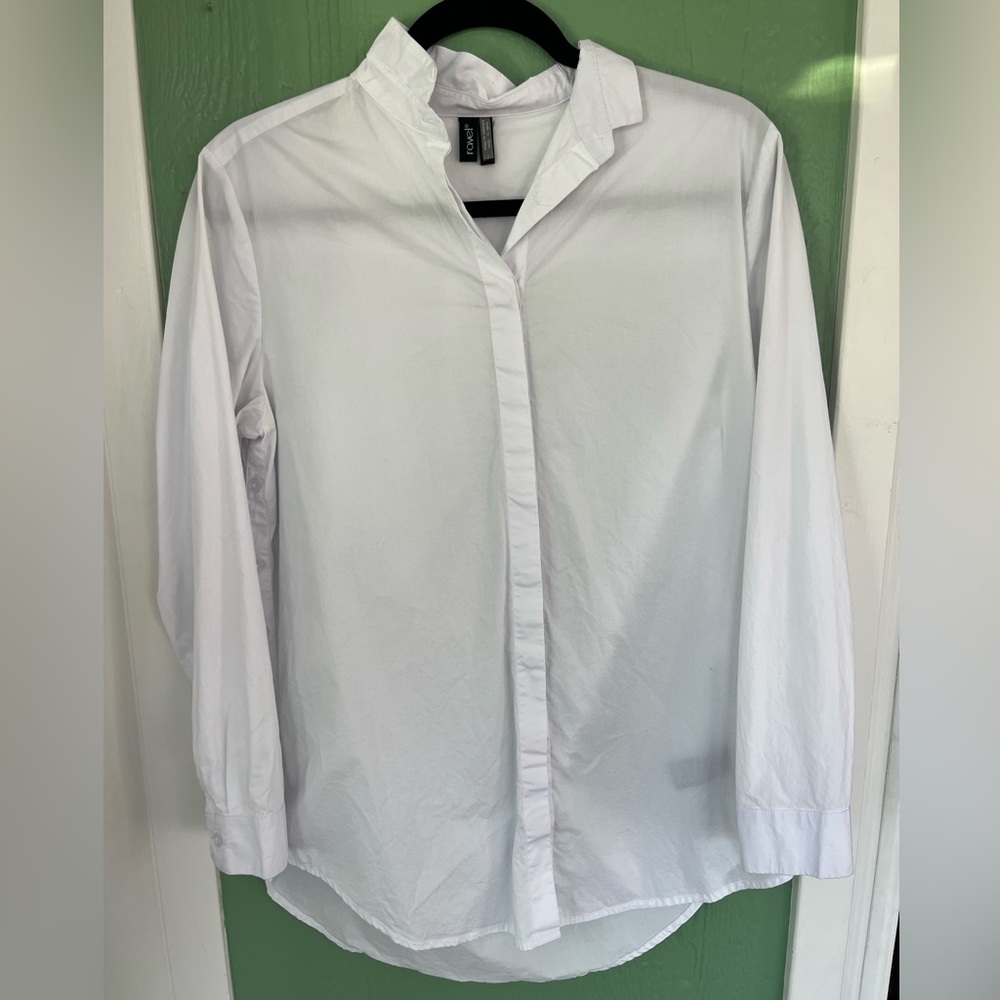 White longer button up 100% cotton